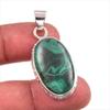 Natural Malachite Gemstone Handmade 925 Solid Sterling Silver Pendant 1.5'' C1p86