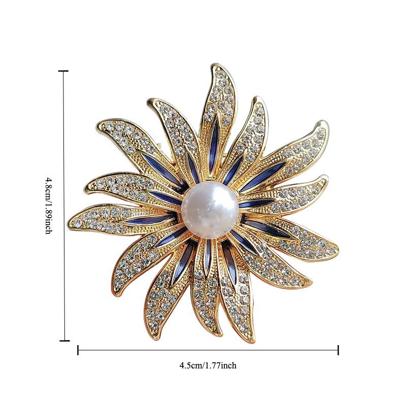 Брошь «Подсолнух» Ins Temperament Pearl Corsage Girl, Anti-light Jacket Cardigan Фиксированная булавка для одежды