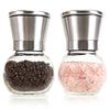 1--4 Pcs Premium Stainless Steel Salt and Pepper Grinder Set - Premium Brushed Stainless Steel Pepper Mill