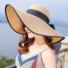 Straw Hat for Women Summer Casual Wide Brim Sun Cap with Bow-knot Ladies Vacation Beach Hats