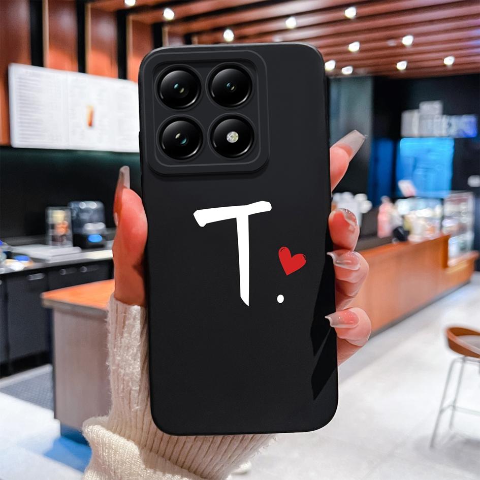 Чехол для Xiaomi 14T 14 15 12 12S 12T 12X Pro Ultra Lite задняя крышка с симпатичным узором в виде сердца и букв, мягкий силиконовый защитный чехол от падения для Xiaomi Capa