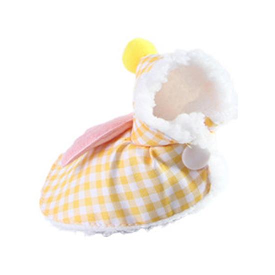 Попугай Теплая накидка Плюшевые птицы Верхняя одежда Пушистая клетчатая Мелкие животные Уютный плащ для зимы Аксессуар для костюма питомца