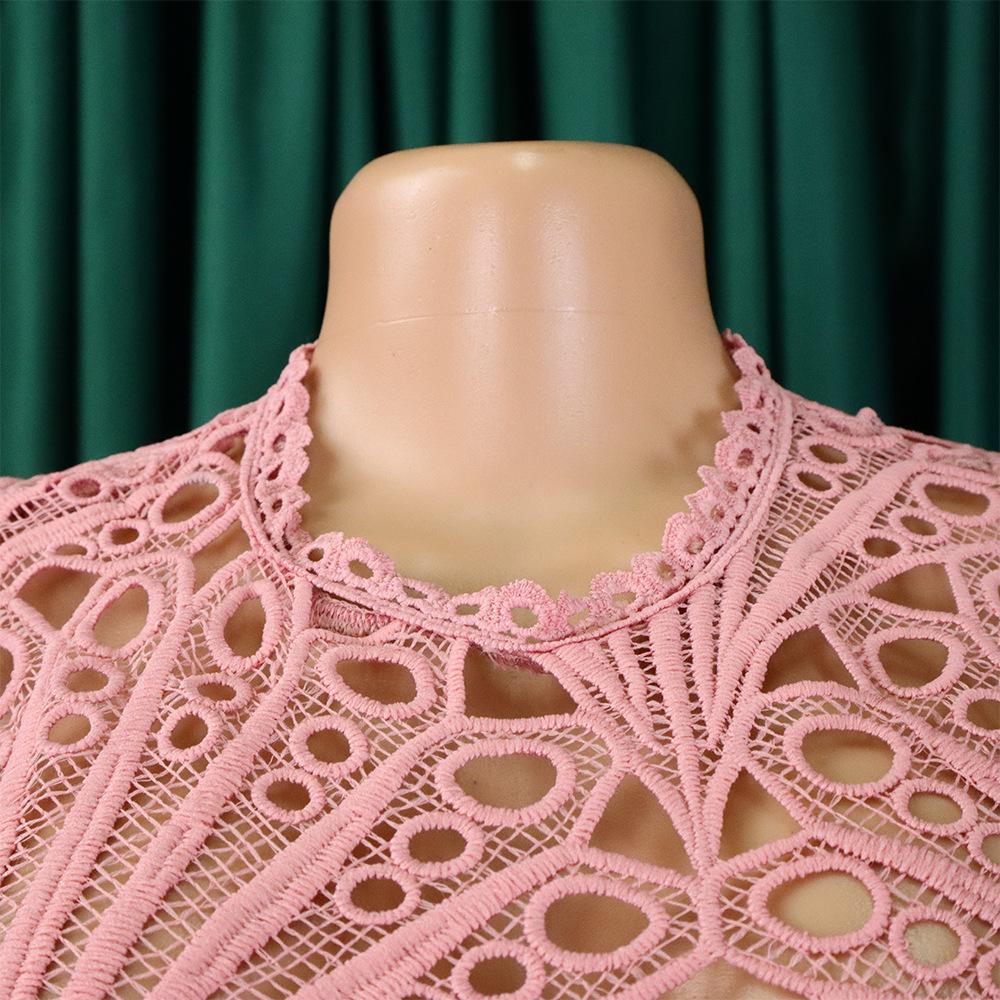 YYFS Women's Fashion Summer Spring Solid Color Print Short Sleeve O-Neck High Waist Casual Dresses