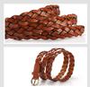 Ladies Retro European and American Style Handwoven Leather Belt Fashion Pin Buckle Simple Love Hollow Clothing Decorative Belt