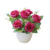 A Pot Artificial Plant Bonsai Beautiful Simulation Plastic Artificial Rose Decor for Living Room