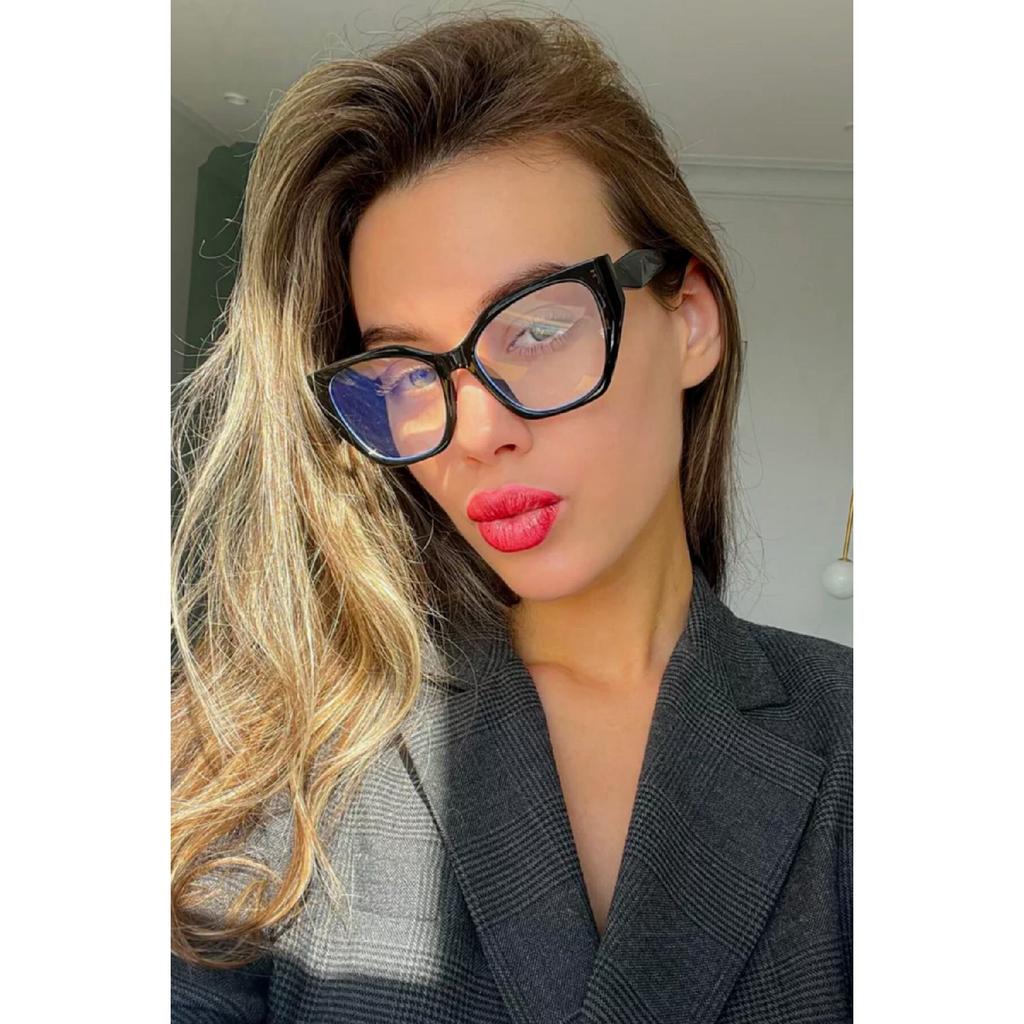 Gina, популярные прозрачные очки синего цвета большого размера с защитой от синего света