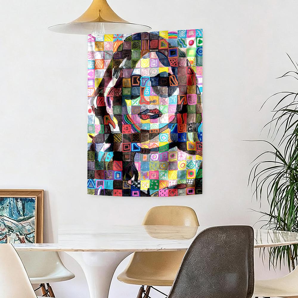 Abstract Art Collage Wall Decor Tapestry Art For Pet Memorial Birthdaywedding Party Backdrop Family Gift