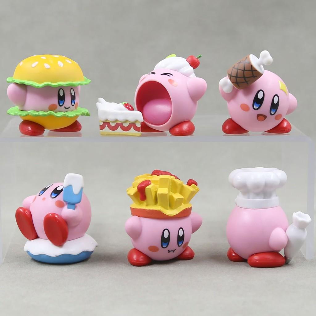 6 Delightful Style Kirby Food Figurines Pvc Cute Anime Character Decor Car