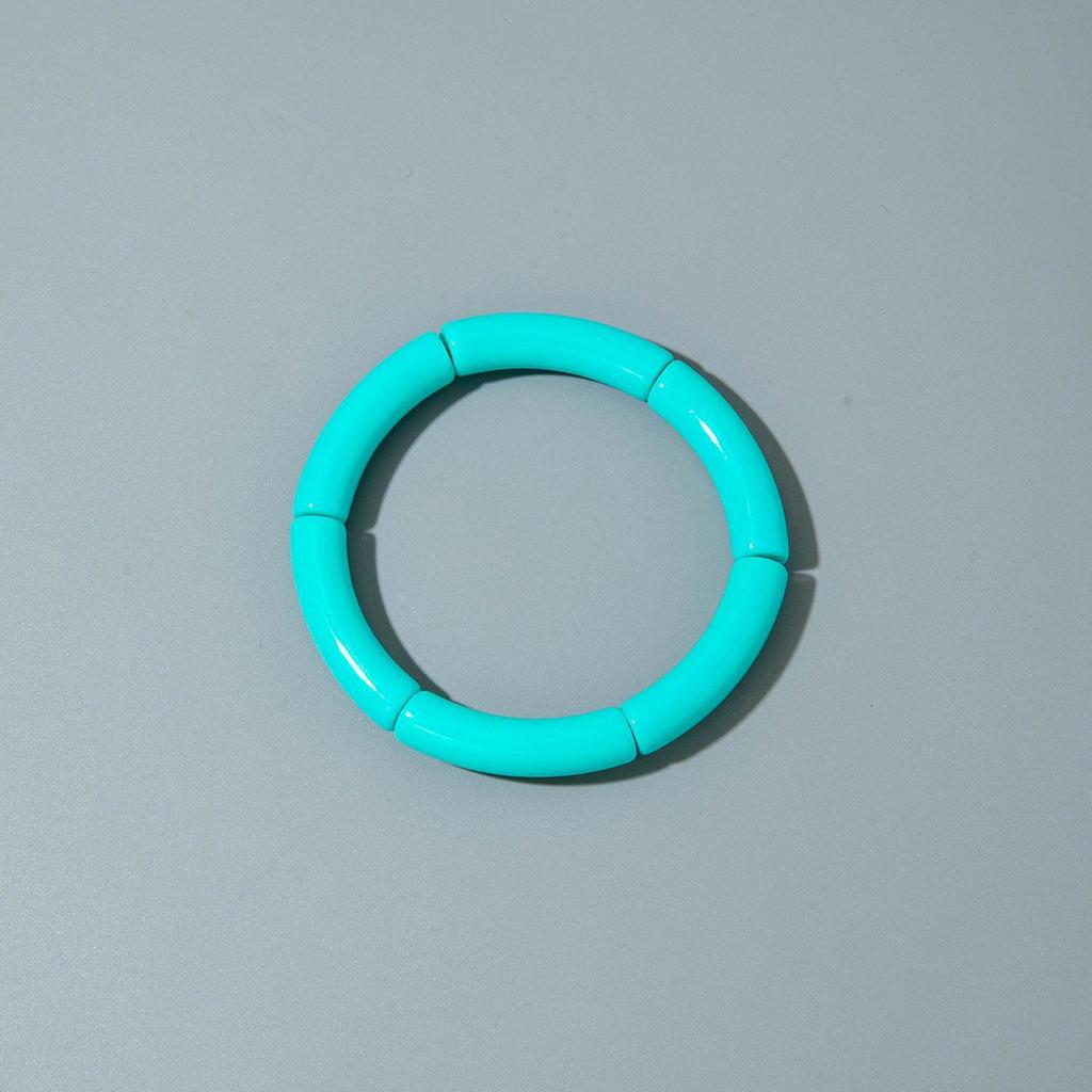 Cross Border Fashion and Cute Dopamine Style Round Tube Acrylic Bracelet for Women Jewelry Seaside Tourism Macaron Color Bracelet Matching