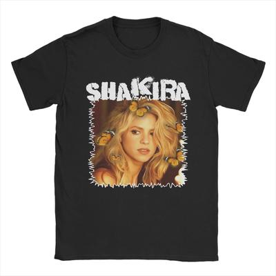 Мужские футболки с принтом Shakira Хлопковая одежда Удивительные футболки с коротким рукавом и круглым вырезом Большие размеры