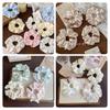 Мягкая вязаная коллекция Осень Зима Милый scrunchie В горошек Цветочный