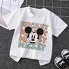 Детские топы Disney Микки Маус Кавайные с мультяшным принтом Детские футболки для мальчиков и девочек Повседневные с коротким рукавом 2025 Детская одежда