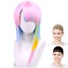 CaseEden Cosplay Wig, Premium Smooth Short 40cm Heat-Resistant Pastel Rainbow Colors, WIG6089