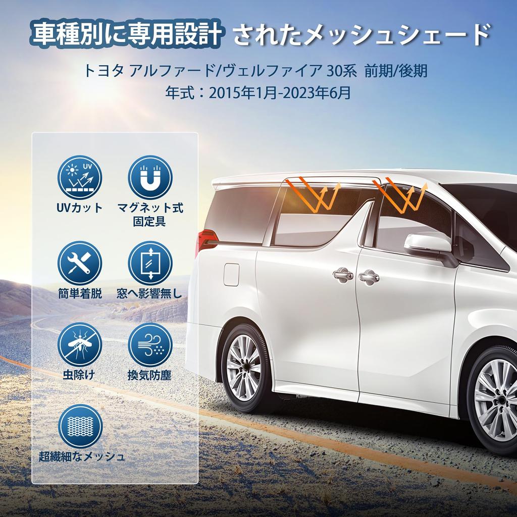 Новые сетчатые вентилируемые боковые солнцезащитные шторки для автомобилей Alphard 30 серии для ранних и поздних моделей, 4 панели, шторки на магнитах, светоблокирующие, козырьки, модели,
