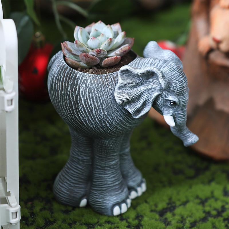 Horticultural Vase Cartoon Doll Creative Doll Resin Ornament Outdoor Flowerpot