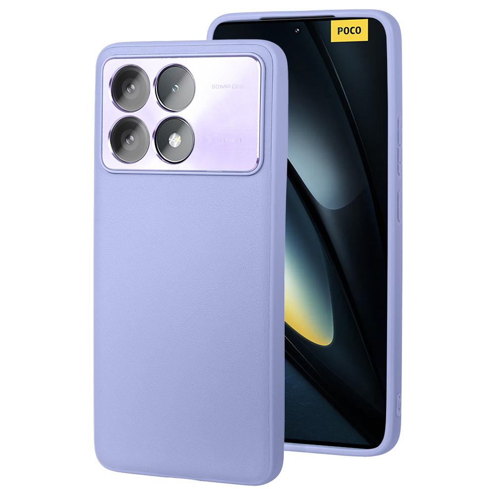 Leather case for Xiaomi Poco F6 Pro, leather hybrid, purple