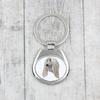Afghan Hound, Tazi - Geometric Keychain with a Photo and the Inscription Art-Dog