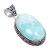 Amazonite Gemstone Handmade 925 Sterling Silver Jewelry Pendant 2.17" AH-753