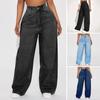 Женские джинсы с широкими штанинами, высокая талия, эластичные, бойфренды, джинсовые брюки, прямой крой, свободные, мешковатые, с карманами