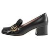 Женские туфли на высоком каблуке GG Marmont Block Heel High Heels, черные, артикул 408208 C9D00 1000