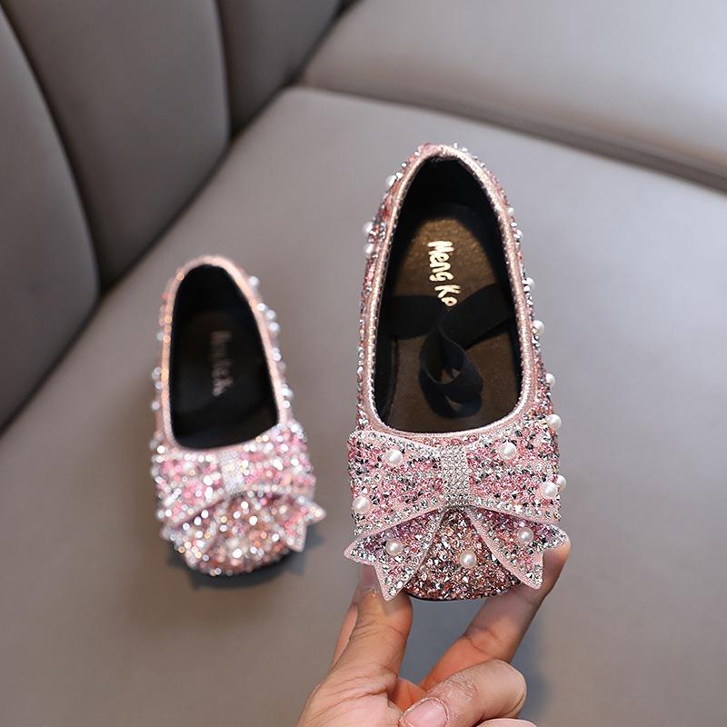 Детские туфли принцессы Single Shoes из кожи для выступлений