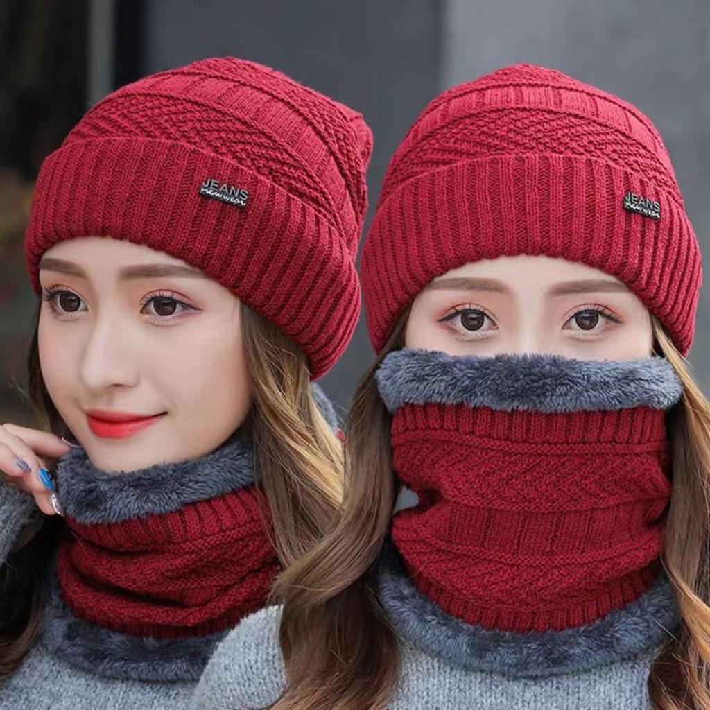 Cycling Hat, Outdoor Hat, Plush Hat, Woolen Hat, Thermal Hat, Ear Protection Hat, Scarf, Two-piece Set