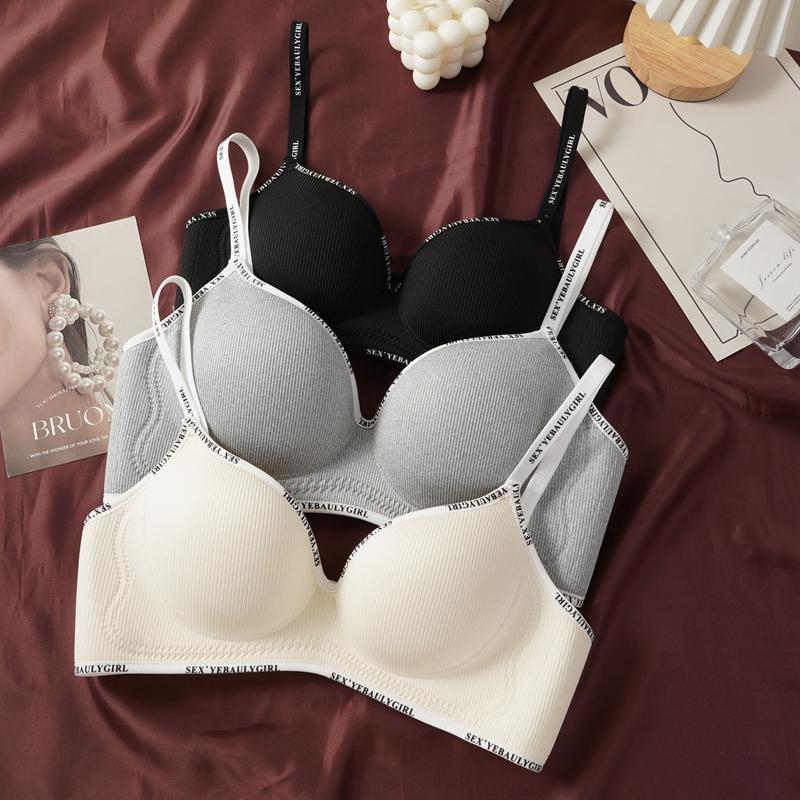 1/3PCS Girls Thick Sponge Cup Bra Push Up Soft Cotton Underwear Women Seamless Lingerie Female Wireless Bralette