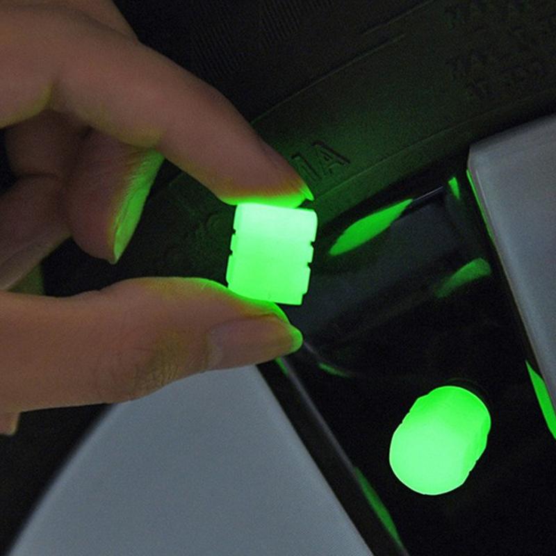 4 шт. универсальные автомобильные светящиеся колпачки для вентилей шин, крышки для обода шины, светящиеся пыленепроницаемые декоративные для мотоцикла, велосипеда