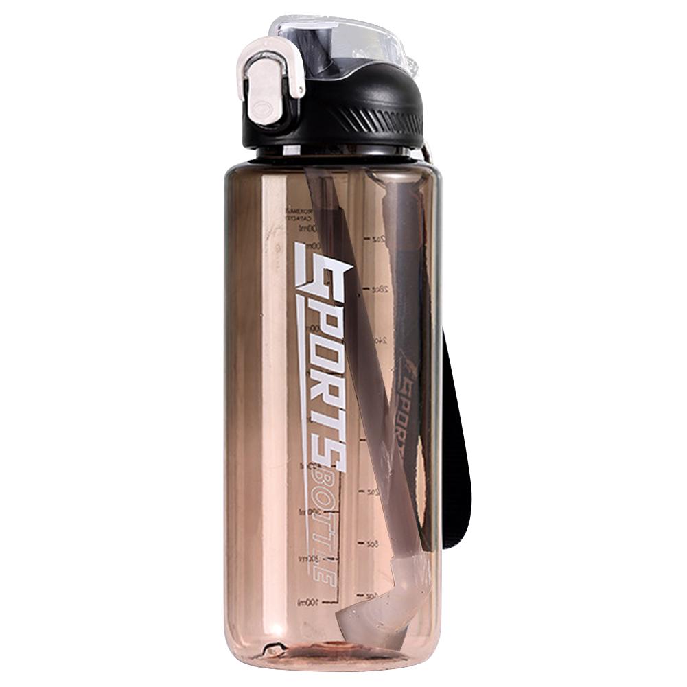 Портативная чашка для питья, 1000 мл, герметичная спортивная бутылка для воды, градиентная чашка для воды, без BPA, с маркировкой емкости для фитнеса и спорта