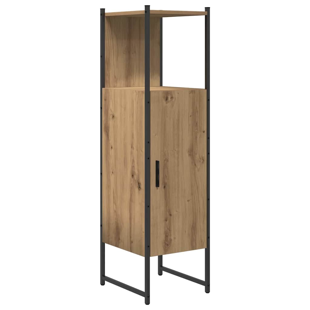 Bathroom Furniture Set with Shelf and Door 3 pcs Brown Particleboard