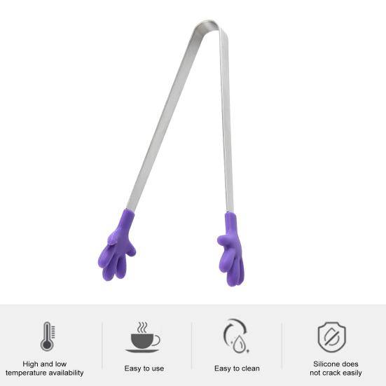 Мини-щипцы Сервировочные щипцы из нержавеющей стали в форме ладони Щипцы для еды для кубиков льда Сахар Фрукты Салат Барбекю Гриль Шведский стол Кухня Кулинария