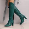 Women's High-heeled Boots, Sexy European and American Style Autumn and Winter New Pointed Thick-heeled Large-size Medium Boots