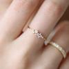 Trendy Elegant Dainty Rings For Women Romantic Women's Shiny Zircon Gold Color Thin Finger Ring Accessories Jewelry KCR088