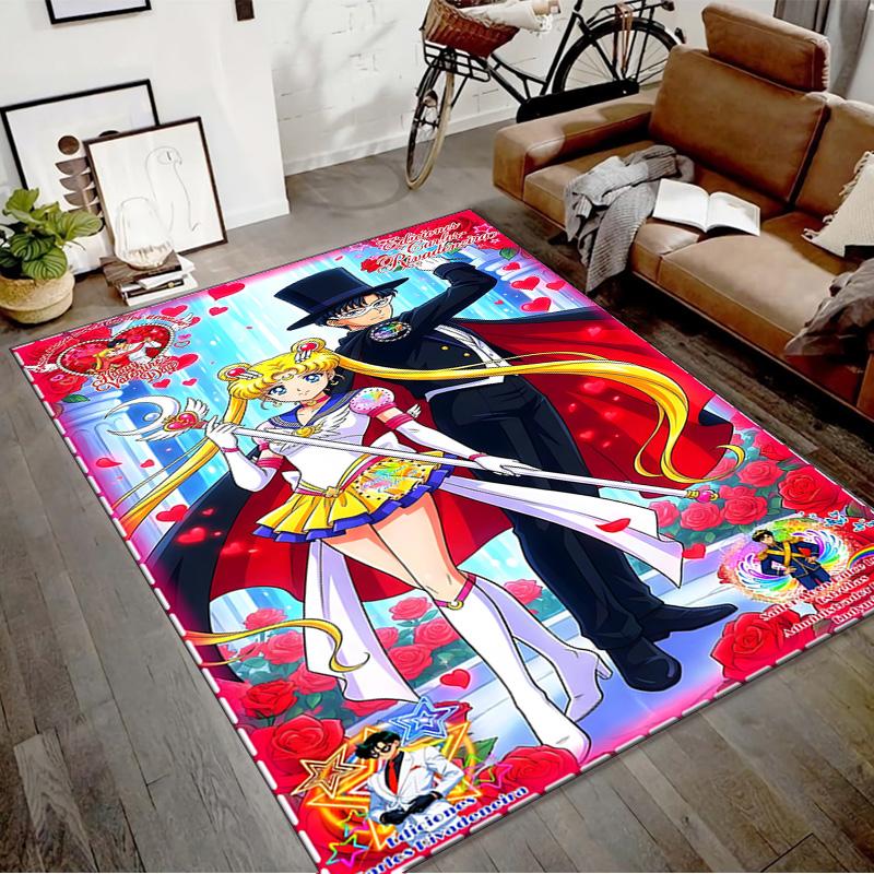 Sailor Moon Printed Area Rug Carpet for Bedroom Living Room Home Decor Rugs Mat Non Slip Mat Rug for Bedside