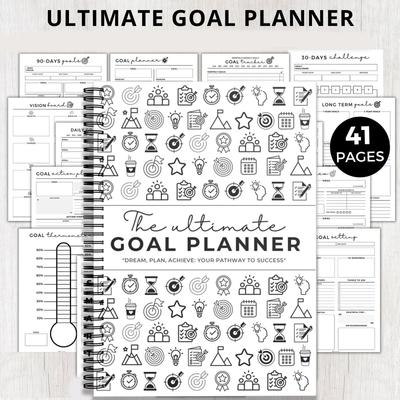 Недатированный Ultimate Goal Planner Coil Notebook Планировщик Блокнот, Личный Журнал Управления Целями И Планирования Жизни, Ежедневный Инструмент Для Отслеживания Задач И Целей