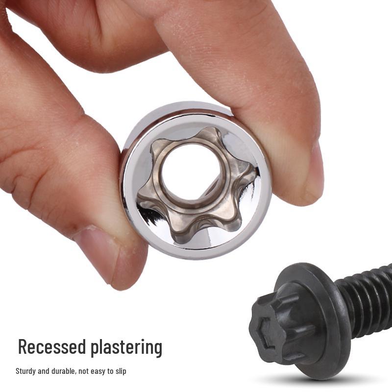 E-Type Star Socket Set: Large, Medium, Small Flower Head Sleeves for Auto Repair (E8, E10, E14, E20, E22)