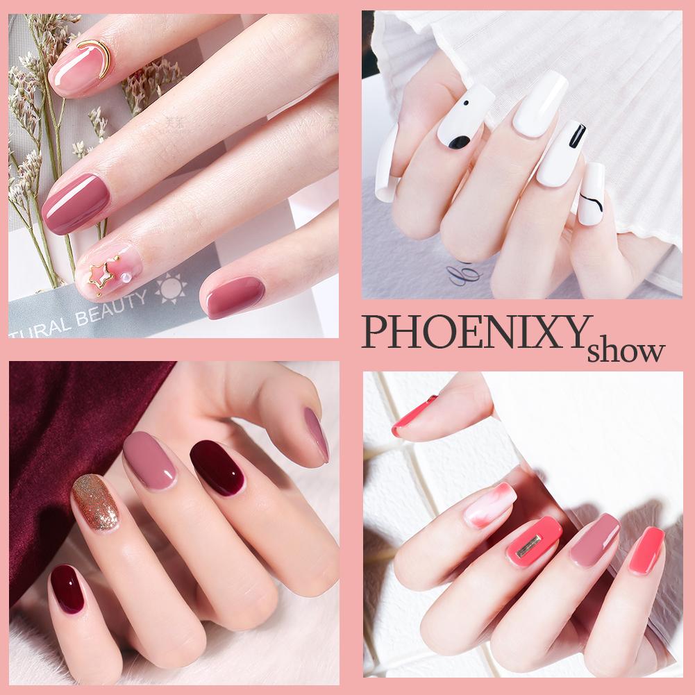 PHOENIXY, 8 мл, 12 цветов, гель-лак для ногтей, гель для ногтей, полуперманентный твердый гель для ногтей, замачиваемый УФ-гель, нужна база, верхнее покрытие, дизайн ногтей «сделай сам»