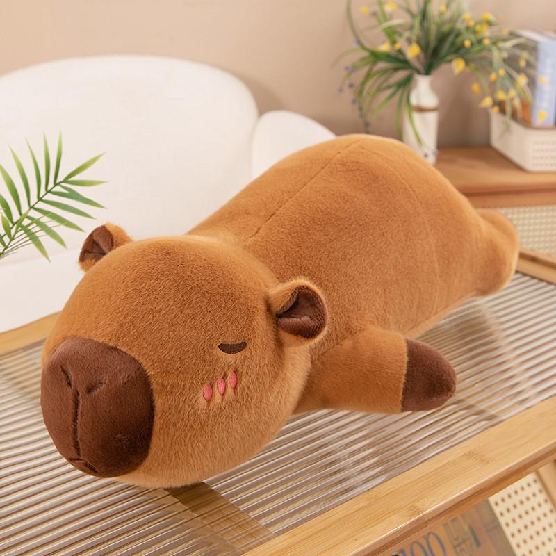 Pillow Capybara Plush With Inner Liner Soft Short Fur Stuffed Animal Toy