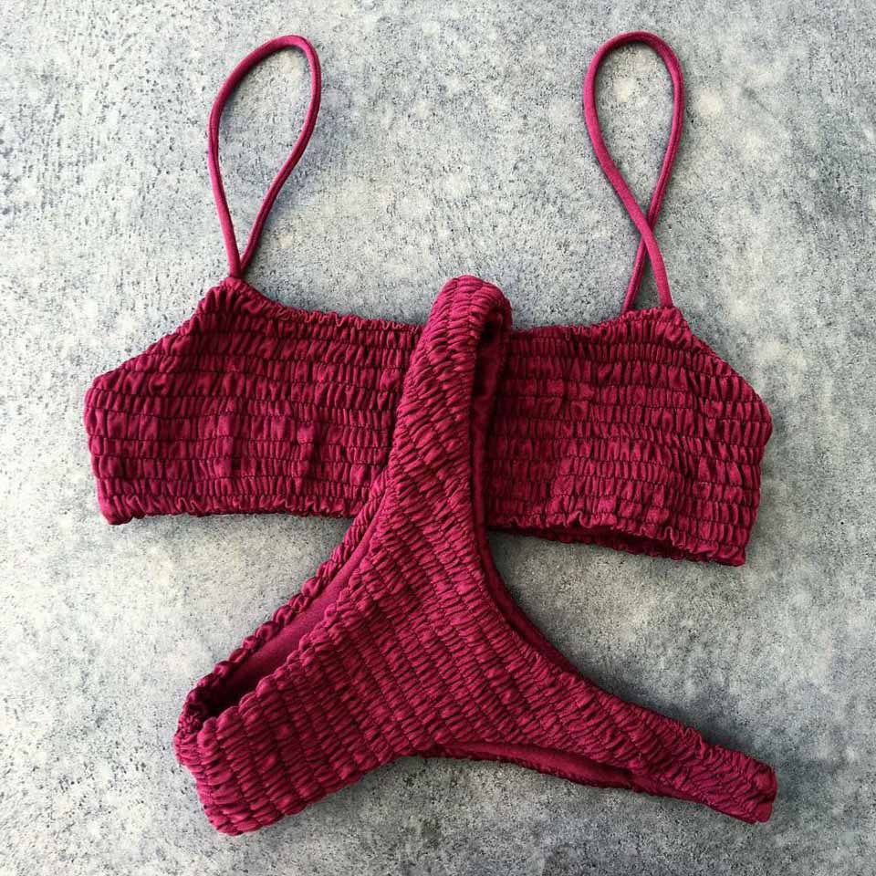 Сексуальные плиссированные бикини 2025 Mujer женский купальник купальники женский бразильский комплект бикини пляжная одежда высокий вырез купальный костюм 313