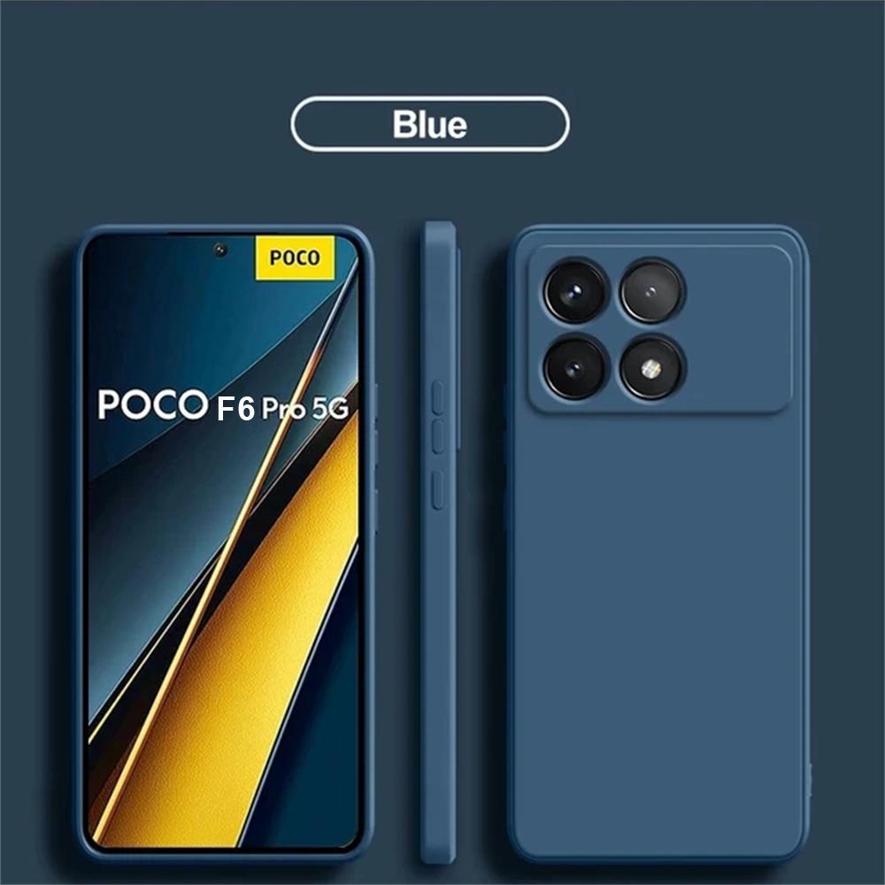Мягкий оригинальный силиконовый задний бампер для poco F6 Pro Жидкий силикон Мягкая funda Чехол из ТПУ для Xiaomi POCO F6 Pro Чехол Funda Coque