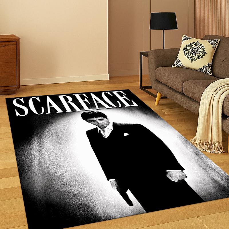 3D Ковер Scarface Классический Фильм Тони для Спальни Гостиной Дивана Игровой Комнаты Придверный Коврик Домашний Декор, Детская Игровая Зона Ковер Нескользящий
