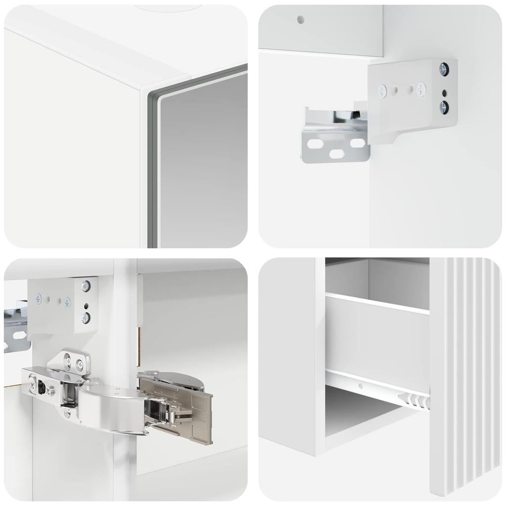 5 Piece Bathroom Cabinet Set White 43 x 16 x 62.5 cm