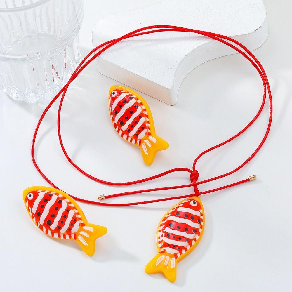 Beach Fish Necklaces Korean Style Bohemian Drop Earrings Aesthetic Ear Jewelry Girls Gift