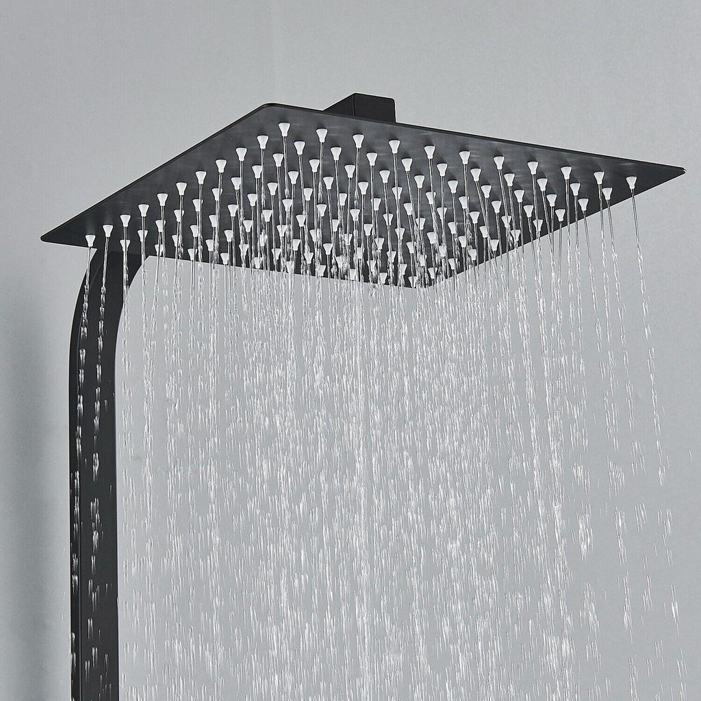 Матовые черные душевые системы с 30-дюймовой насадкой для тропического душа, 3-функциональные наборы смесителей для душа с латунным клапаном, набор для душа