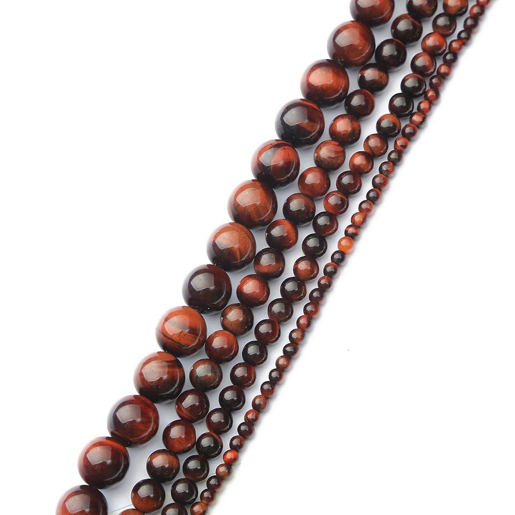 Бусины из натурального камня красный тигровый глаз круглые бусины для изготовления ювелирных изделий DIY браслет ожерелье ножной браслет