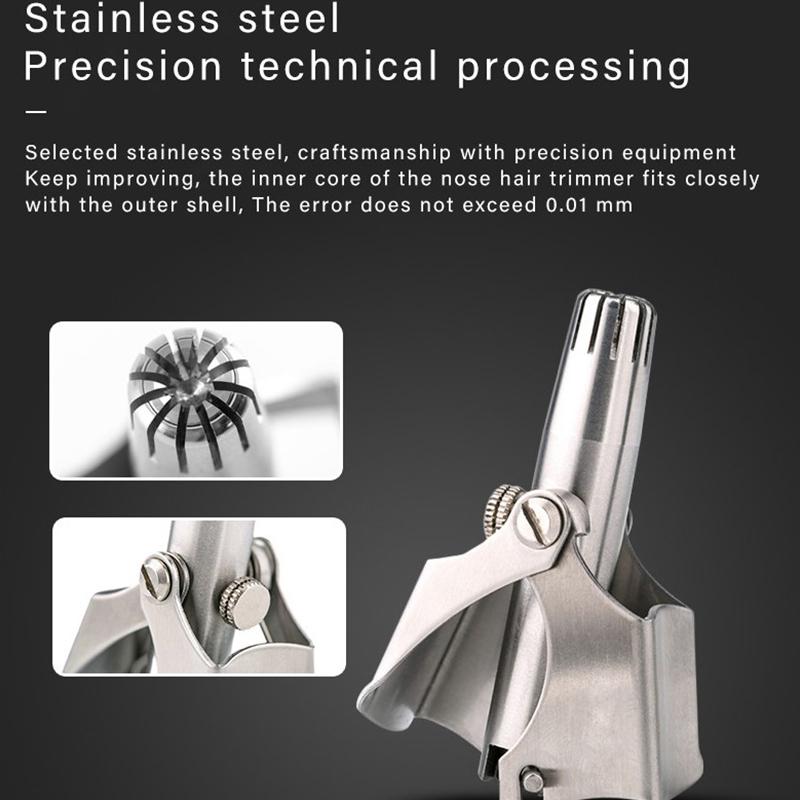 Триммер для чистки волос в носу для мужчин и женщин из нержавеющей стали ручной механический бритвенный станок моющийся инструменты для удаления волос с щеткой