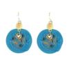 [R4298] - Handmade Blue 'Mistinguette' Earrings (Sakura) - 38x30mm