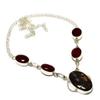Picasso Jasper Garnet Gemstone 925 Silver Plated Jewelry Necklace 18"