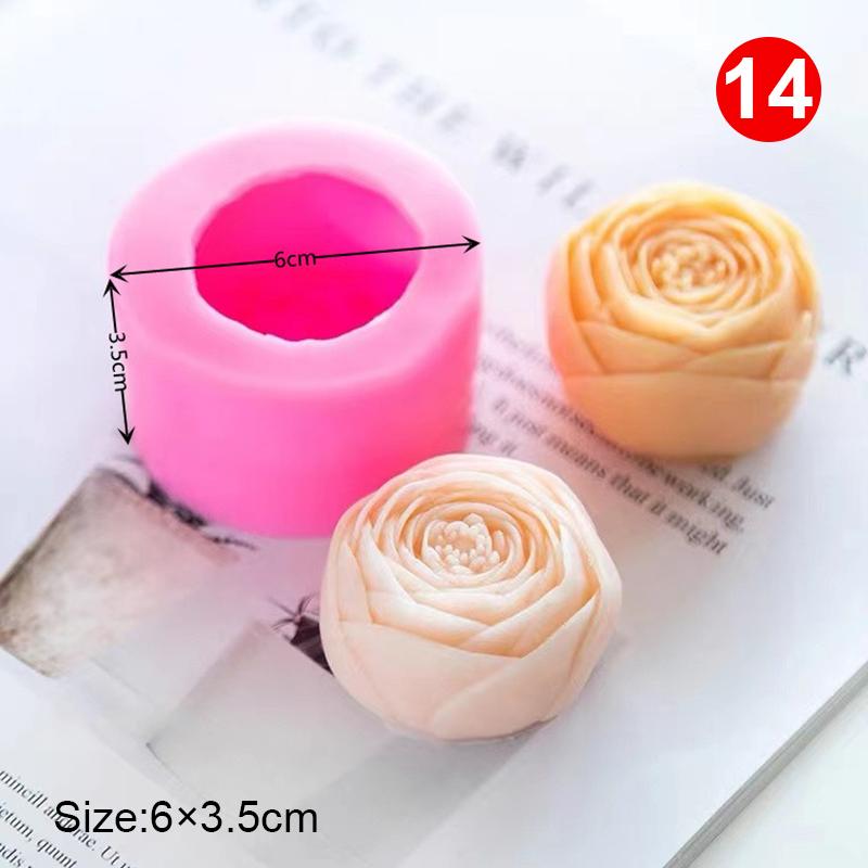 3D силиконовые формы, формы для роз, ароматерапия, гипсовые изделия, глиняная форма для свечей, пион, гипс, инструмент для выпечки своими руками