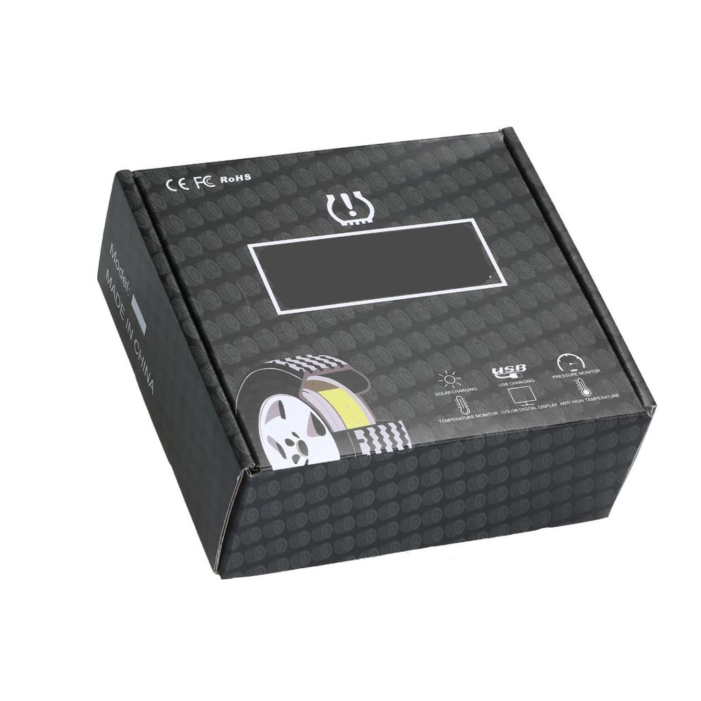 Solar Wireless Car Tire Pressure Monitoring System with 4 External Sensors